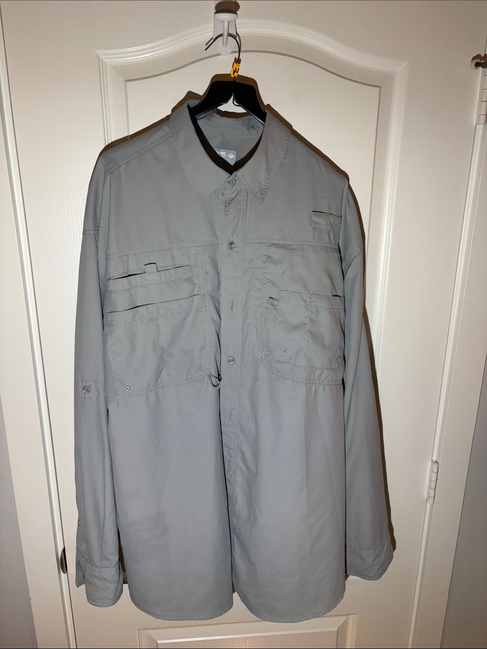 Men's Lightweight Long-Sleeve Fishing Utility Shirt Jacket - Gray